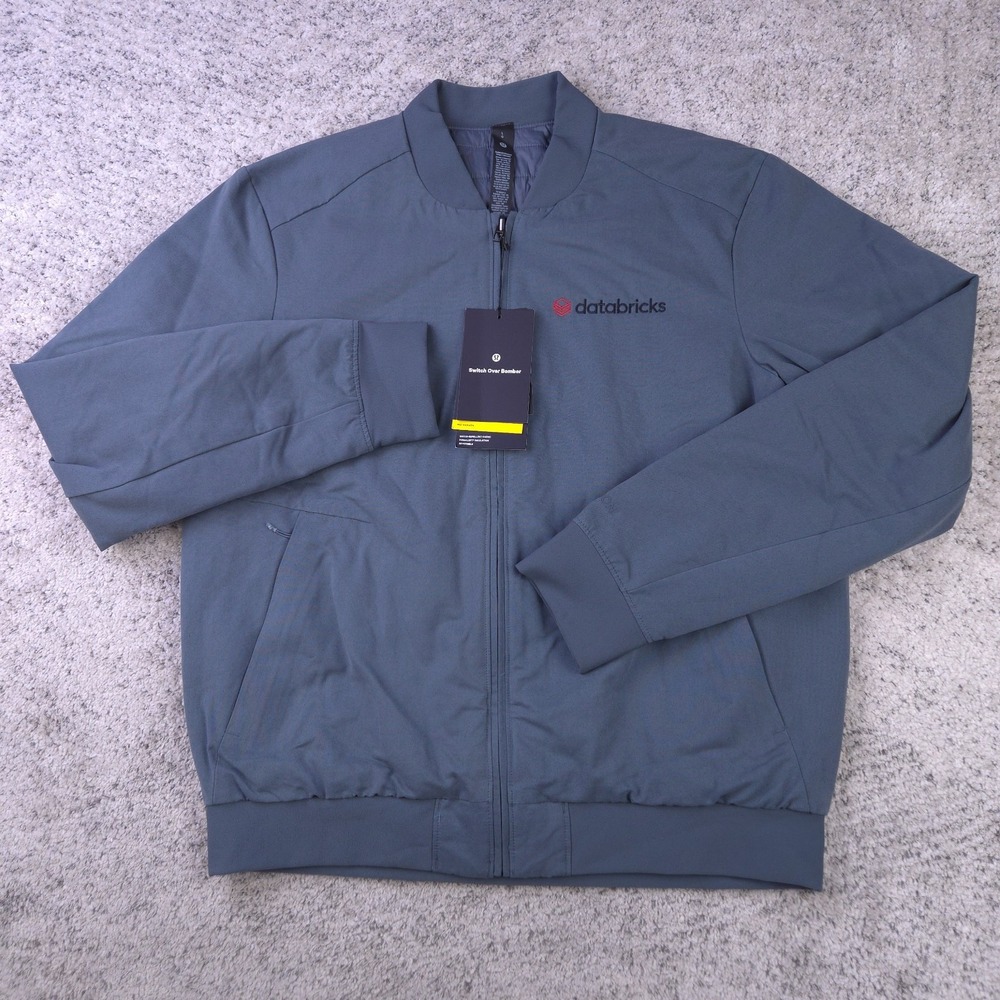 Databricks Lululemon Switch Over Bomber Jacket Mens Large Gray Insulated Zip
